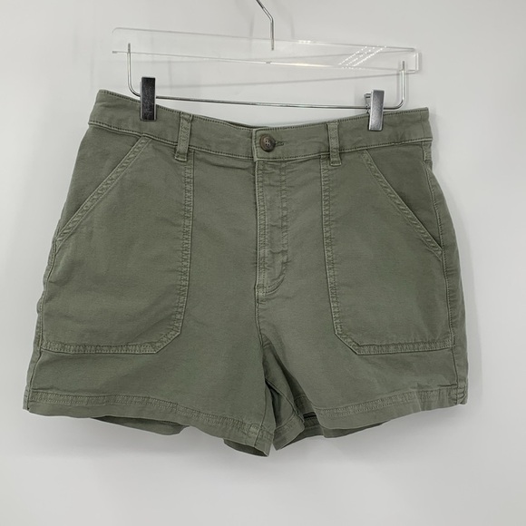 Marine Layer Utility shorts olive green stretch cotton twill patch pockets 14 - Picture 2 of 4